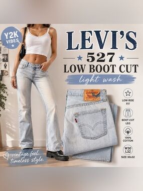 Levi’s 527 Low Boot Cut Jeans Light Wash Y2K Denim W30 L32
